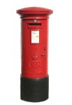 British red post box, isolated on a white background